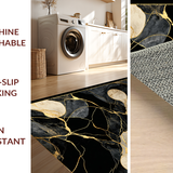 Ultra Soft Area Rug, Non Slip, Stain Resistant, Washable Area Rugs for Living Room, Bedroom, Striking Contemporary Tiled Design(Black)