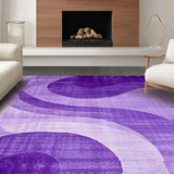 Ultra Soft Area Rug, Non Slip, Stain Resistant, Washable Area Rugs for Living Room, Bedroom, Whimsical Modern Swirl Design(Purple)