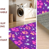 Ultra Soft Area Rug, Non Slip, Stain Resistant, Washable Area Rugs for Living Room, Bedroom, Fun and Lively Paw Pattern Aesthetic(Purple)