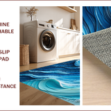 Ultra Soft Area Rug, Non Slip, Stain Resistant, Washable Area Rugs for Living Room, Bedroom, Beach Theme Non-Slip Carpet for Girls' Playroom(Blue)