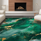 Ultra Soft Area Rug, Non Slip, Stain Resistant, Washable Area Rugs for Living Room, Bedroom, Striking Geometric Emerald Elegance(Green)