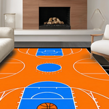 Ultra Soft Area Rug, Non Slip, Stain Resistant, Washable Area Rugs for Living Room, Bedroom, Eye-Catching Basketball Graphics Display(Orange)