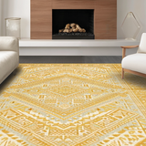 Ultra Soft Area Rug, Non Slip, Stain Resistant, Washable Area Rugs for Living Room, Bedroom, Bold Abstract Curved Lines(Yellow)