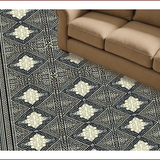 Ultra Soft Area Rug, Non Slip, Stain Resistant, Washable Area Rugs for Living Room, Bedroom, Black Ivory Geometric Living Room Area Rug(Black)