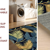 Ultra Soft Area Rug, Non Slip, Stain Resistant, Washable Area Rugs for Living Room, Bedroom, Striking Black and White Herringbone Style(Blue)