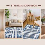Ultra Soft Area Rug, Non Slip, Stain Resistant, Washable Area Rugs for Living Room, Bedroom, Vibrant Oceanic Patterned Aesthetic(Blue)