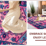 Ultra Soft Area Rug, Non Slip, Stain Resistant, Washable Area Rugs for Living Room, Bedroom, Distressed Pink and Blue Living Room Carpet(Pink)