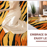 Ultra Soft Area Rug, Non Slip, Stain Resistant, Washable Area Rugs for Living Room, Bedroom, Faux Cowhide Animal Print(Orange)
