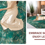 Ultra Soft Area Rug, Non Slip, Stain Resistant, Washable Area Rugs for Living Room, Bedroom, Eclectic Green Tinted Elegance(Blue)