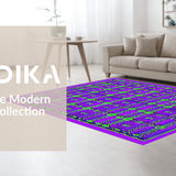 Ultra Soft Area Rug, Non Slip, Stain Resistant, Washable Area Rugs for Living Room, Bedroom, Dynamic Learning-Focused Lattice Style(Purple)