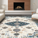 Cozy Cream and Blue Abstract Elements(Beige)