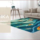 Ultra Soft Area Rug, Non Slip, Stain Resistant, Washable Area Rugs for Living Room, Bedroom, Unique Coastal Theme Kitchen Rug Stain Resistant(Blue)