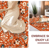 Ultra Soft Area Rug, Non Slip, Stain Resistant, Washable Area Rugs for Living Room, Bedroom, Striking Colorful Ogee Patterns(Orange)