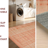 Ultra Soft Area Rug, Non Slip, Stain Resistant, Washable Area Rugs for Living Room, Bedroom, Elegant Soft Textured Tasseled Design(Orange)