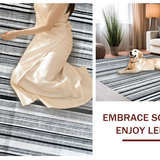 Ultra Soft Area Rug, Non Slip, Stain Resistant, Washable Area Rugs for Living Room, Bedroom, Monochrome Marvel: Black and White Striped Washable Area Rug(Black)