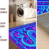 Ultra Soft Area Rug, Non Slip, Stain Resistant, Washable Area Rugs for Living Room, Bedroom, Vibrant Colorful Mythical Design(Blue)