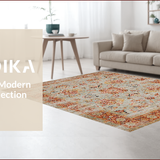 Ultra Soft Area Rug, Non Slip, Stain Resistant, Washable Area Rugs for Living Room, Bedroom, Vintage Distressed Botanical Motif(Gray)