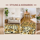 Ultra Soft Area Rug, Non Slip, Stain Resistant, Washable Area Rugs for Living Room, Bedroom, Elegant Soft Toned Print Fusion(Beige)