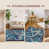 Ultra Soft Area Rug, Non Slip, Stain Resistant, Washable Area Rugs for Living Room, Bedroom, Stylish Tentacles Area Rug with Modern Octopus Design for Home Accents(Gray)