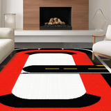Ultra Soft Area Rug, Non Slip, Stain Resistant, Washable Area Rugs for Living Room, Bedroom, Sleek Checkered Racing Style(Black)