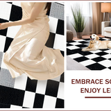 Ultra Soft Area Rug, Non Slip, Stain Resistant, Washable Area Rugs for Living Room, Bedroom, Modern Black and White Living Room Washable Rug(Black)