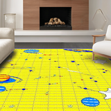 Ultra Soft Area Rug, Non Slip, Stain Resistant, Washable Area Rugs for Living Room, Bedroom, Planetary Cheerful Educational Concept(Yellow)