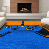 Ultra Soft Area Rug, Non Slip, Stain Resistant, Washable Area Rugs for Living Room, Bedroom, Artistic Tech-Inspired Decorative Rug(Blue)