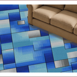 Ultra Soft Area Rug, Non Slip, Stain Resistant, Washable Area Rugs for Living Room, Bedroom, Sophisticated Blue Toned Art Design(Blue)