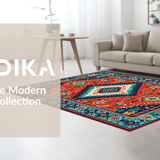 Ultra Soft Area Rug, Non Slip, Stain Resistant, Washable Area Rugs for Living Room, Bedroom, Chic Color Splash Pattern(Red)
