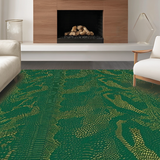 Ultra Soft Area Rug, Non Slip, Stain Resistant, Washable Area Rugs for Living Room, Bedroom, Distinctive Green Toned Animal Motif(Green)