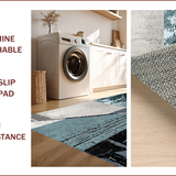 Ultra Soft Area Rug, Non Slip, Stain Resistant, Washable Area Rugs for Living Room, Bedroom, Abstract Gray Geometric Living Room Plush Rug(Blue)