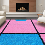 Ultra Soft Area Rug, Non Slip, Stain Resistant, Washable Area Rugs for Living Room, Bedroom, Delicate Soft Tone Interactive Design(Pink)