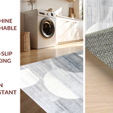 Ultra Soft Area Rug, Non Slip, Stain Resistant, Washable Area Rugs for Living Room, Bedroom, Contemporary Shaggy Textured Aesthetic(Gray)