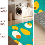 Ultra Soft Area Rug, Non Slip, Stain Resistant, Washable Area Rugs for Living Room, Bedroom, Eclectic Egg-Shaped Aesthetic(Blue)