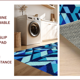Ultra Soft Area Rug, Non Slip, Stain Resistant, Washable Area Rugs for Living Room, Bedroom, Turtle Geometric Poolside(Blue)