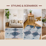 Ultra Soft Area Rug, Non Slip, Stain Resistant, Washable Area Rugs for Living Room, Bedroom, Premium Non-Shedding Eco-Friendly Decor Piece With Stunning Pattern(Gray)