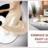 Ultra Soft Area Rug, Non Slip, Stain Resistant, Washable Area Rugs for Living Room, Bedroom, yin yang doormat(Black)