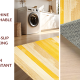 Ultra Soft Area Rug, Non Slip, Stain Resistant, Washable Area Rugs for Living Room, Bedroom, Elegant Tufted Sunburst Pattern(Yellow)