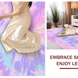 Ultra Soft Area Rug, Non Slip, Stain Resistant, Washable Area Rugs for Living Room, Bedroom, Radiant Multicolor Abstract Artistry(Purple)