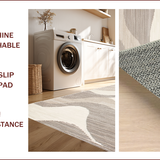 Ultra Soft Area Rug, Non Slip, Stain Resistant, Washable Area Rugs for Living Room, Bedroom, Elegant Modern Abstract Composition(Beige)