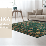 Ultra Soft Area Rug, Non Slip, Stain Resistant, Washable Area Rugs for Living Room, Bedroom, Vintage Floral Medallion Arrangement(Green)