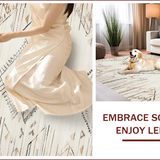 Ultra Soft Area Rug, Non Slip, Stain Resistant, Washable Area Rugs for Living Room, Bedroom, Elegant Earthy Tiled Aesthetic(Beige)