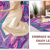 Ultra Soft Area Rug, Non Slip, Stain Resistant, Washable Area Rugs for Living Room, Bedroom, Eclectic Aztec Colorful Motif(Purple)