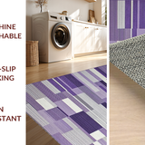 Ultra Soft Area Rug, Non Slip, Stain Resistant, Washable Area Rugs for Living Room, Bedroom, Elegant Grey Purple Symmetrical Design(Purple)