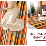 Ultra Soft Area Rug, Non Slip, Stain Resistant, Washable Area Rugs for Living Room, Bedroom, Dynamic Colorful Swirl Patterns(Orange)