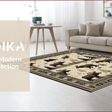 Ultra Soft Area Rug, Non Slip, Stain Resistant, Washable Area Rugs for Living Room, Bedroom, Vintage Lodge Natural Aesthetic(Brown)