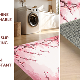 Ultra Soft Area Rug, Non Slip, Stain Resistant, Washable Area Rugs for Living Room, Bedroom, Artistic Cherry Blossom Illustration(Pink)