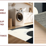 Ultra Soft Area Rug, Non Slip, Stain Resistant, Washable Area Rugs for Living Room, Bedroom, Contemporary Black Ivory Aesthetic(Black)