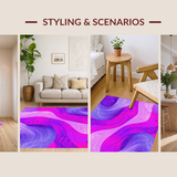 Ultra Soft Area Rug, Non Slip, Stain Resistant, Washable Area Rugs for Living Room, Bedroom, Lively Pastel Shag Design(Purple)