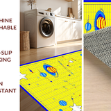 Ultra Soft Area Rug, Non Slip, Stain Resistant, Washable Area Rugs for Living Room, Bedroom, Planetary Cheerful Educational Concept(Yellow)